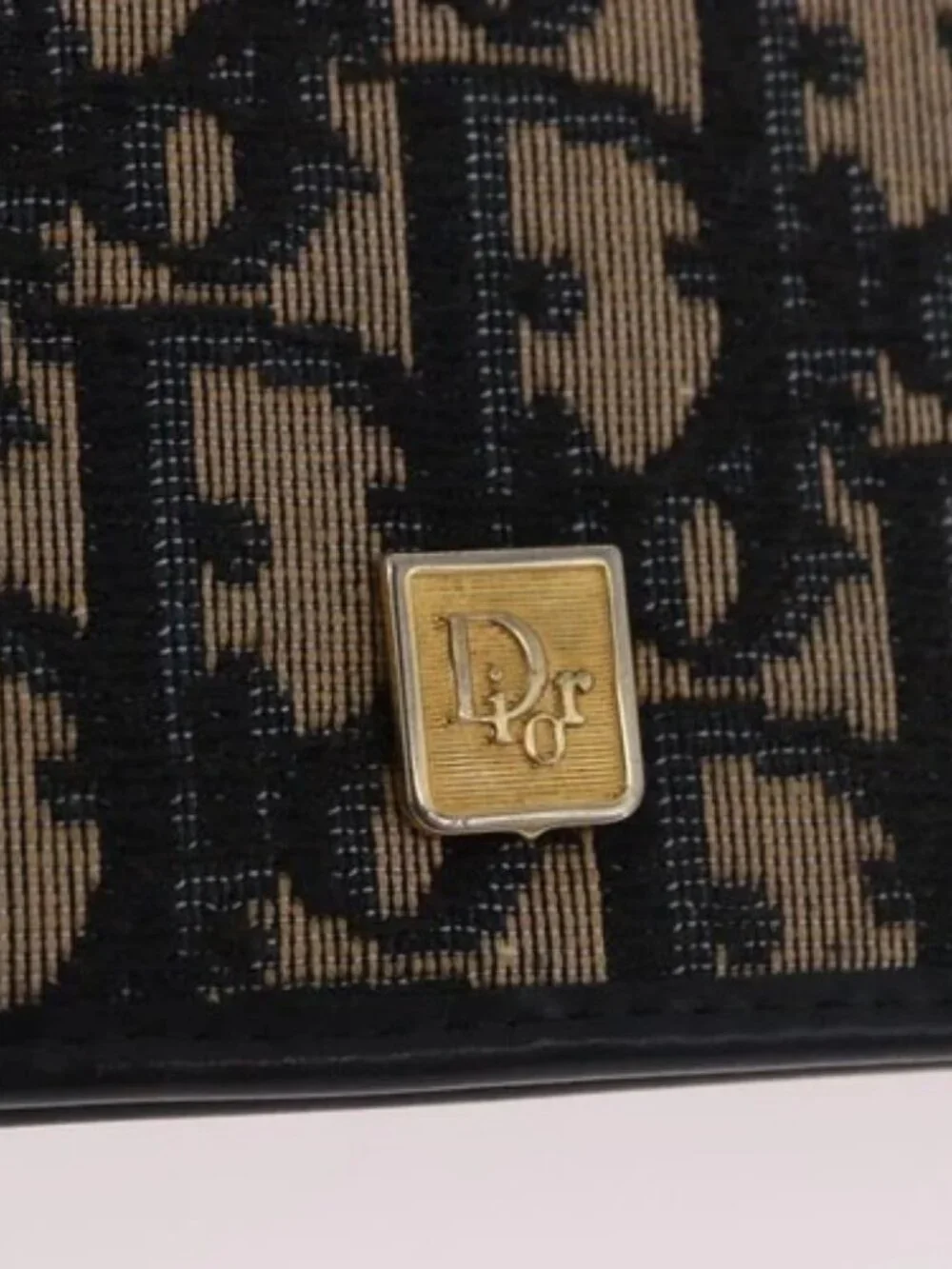Christian Dior Trotter Canvas Passport Case Navy Auth 189387A